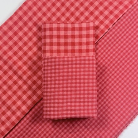 Pack Vichy Bambula ROSA / ROJO - Tienda Online Telas y Manteles