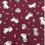 LONETA PERROS GRANATE - TIENDA ONLINE TELAS Y MANTELES