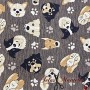 LONETA PERROS MARRÓN - TIENDA ONLINE TELAS Y MANTELES