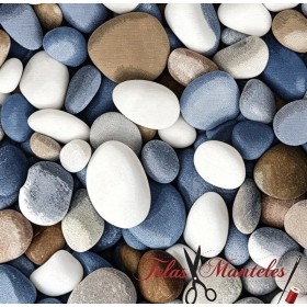 LONETA PIEDRAS AZUL - TIENDA ONLINE TELAS Y MANTELES