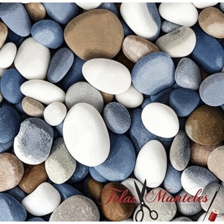 LONETA PIEDRAS AZUL - TIENDA ONLINE TELAS Y MANTELES