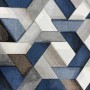 LONETA ESTAMPADA GEOMÉTRICO AZUL - TIENDA ONLINE TELAS Y MANTELES