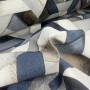 LONETA ESTAMPADA GEOMÉTRICO AZUL - TIENDA ONLINE TELAS Y MANTELES