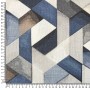 LONETA ESTAMPADA GEOMÉTRICO AZUL - TIENDA ONLINE TELAS Y MANTELES