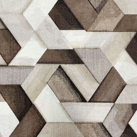 LONETA ESTAMPADA GEOMÉTRICO BEIGE - TIENDA ONLINE TELAS Y MANTELES