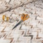 LONETA ESTAMPADA ZIG ZAG BEIGE - TIENDA ONLINE TELAS Y MANTELES