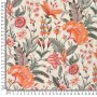 TELA FLOR INDIANA NARANJA - TIENDA ONLINE TELAS Y MANTELES