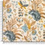TELA FLOR INDIANA AZUL - TIENDA ONLINE TELAS Y MANTELES