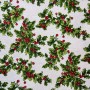 TELA NAVIDAD ACEBO MUERDAGO  - TIENDA ONLINE TELAS Y MANTELES