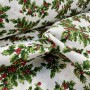 TELA NAVIDAD ACEBO MUERDAGO  - TIENDA ONLINE TELAS Y MANTELES