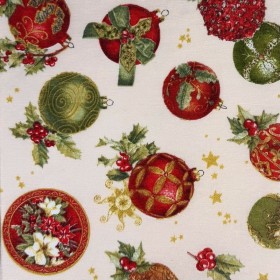 TELA NAVIDAD BOLAS  - TIENDA ONLINE TELAS Y MANTELES