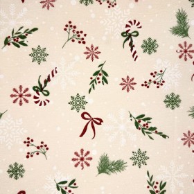 TELA NAVIDAD COPOS  - TIENDA ONLINE TELAS Y MANTELES