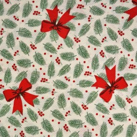 TELA ANTIMANCHAS NAVIDAD LAZOS  - TIENDA ONLINE TELAS Y MANTELES